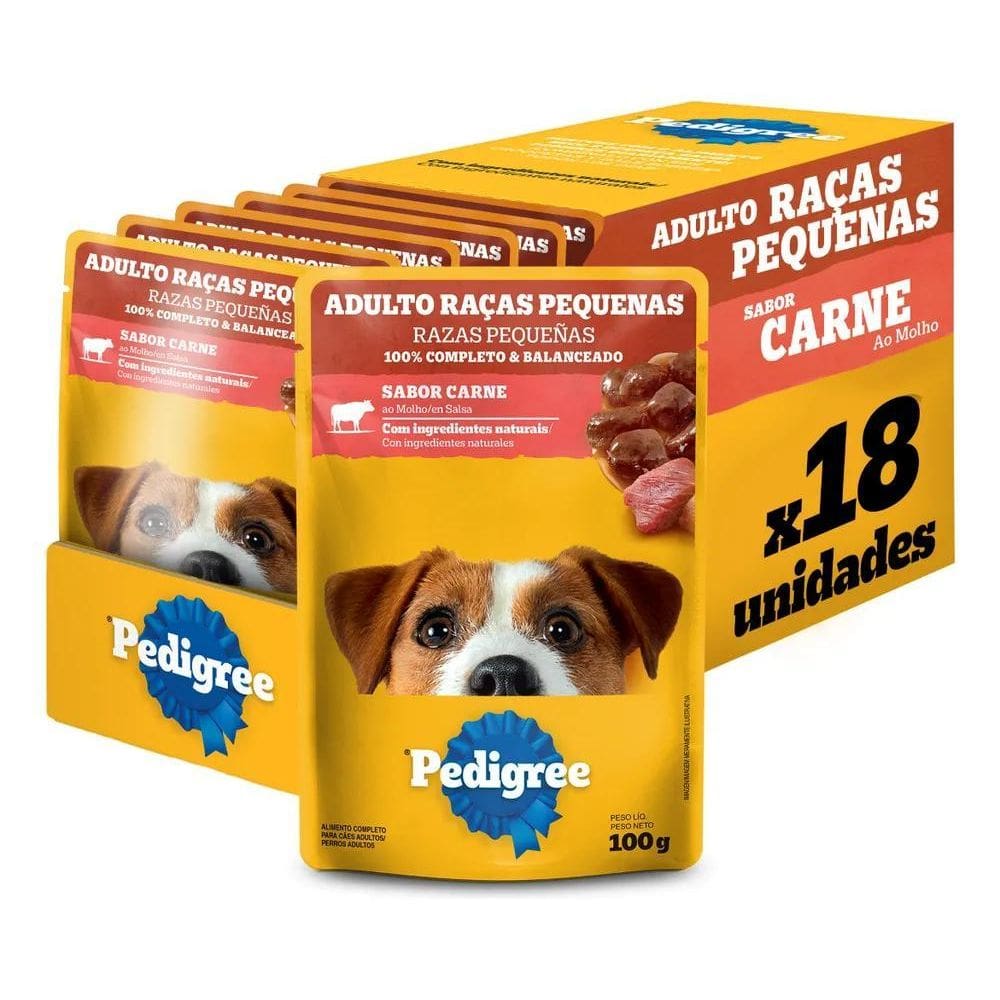 2X Pack Ração Úmida Pedigree Para Cães Adultos Raças Pequena