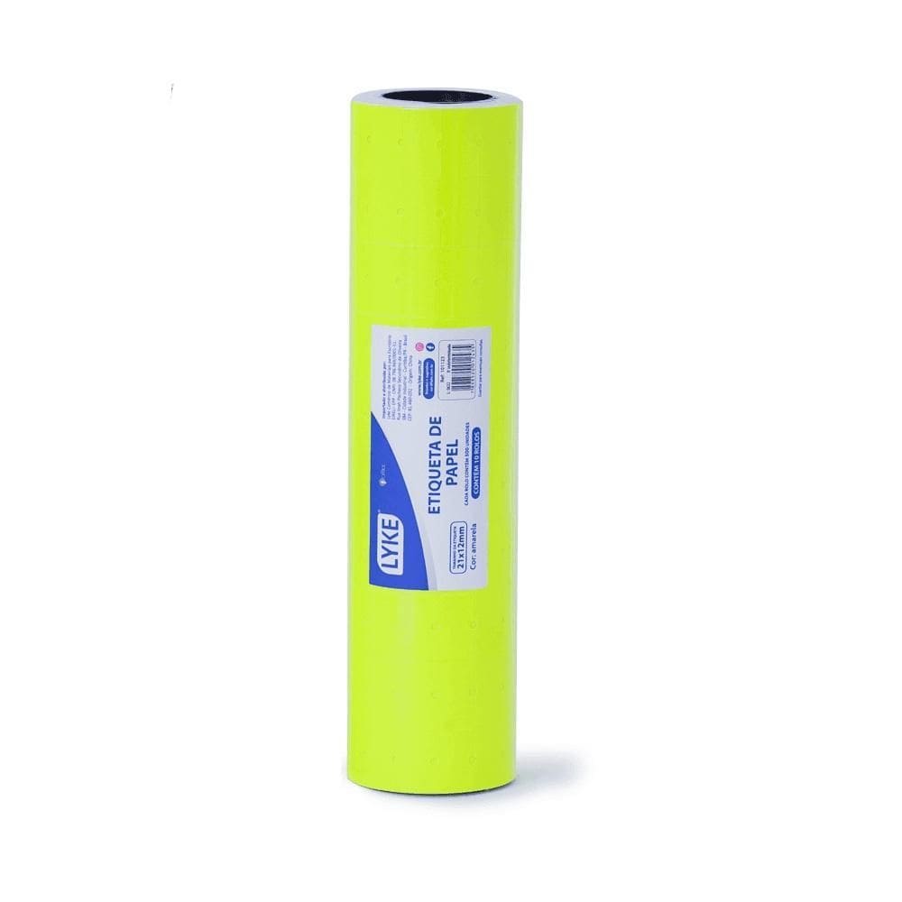 Etiqueta De Papel Lyke Preço 12X21Mm Amarelo Fluor C/10