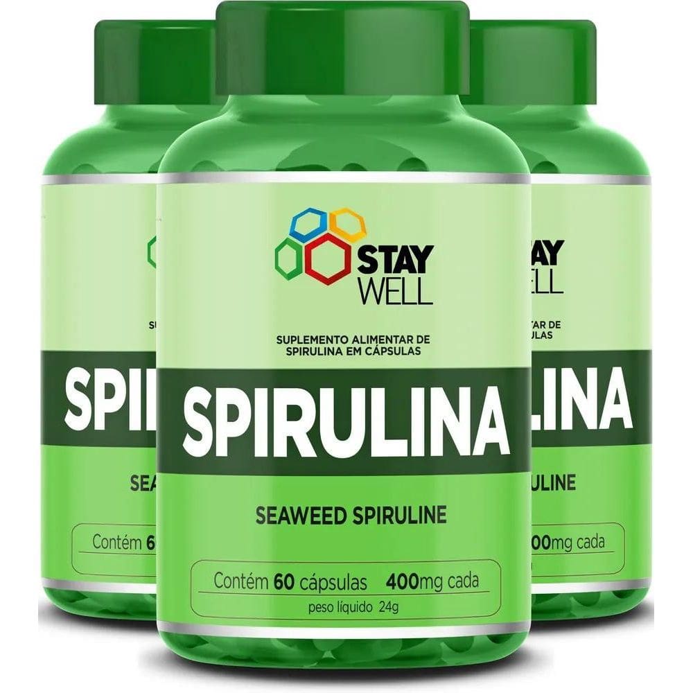2X 3 Potes Da Spirulina 100% Pura - Fórmula Exclusiva Com Ma