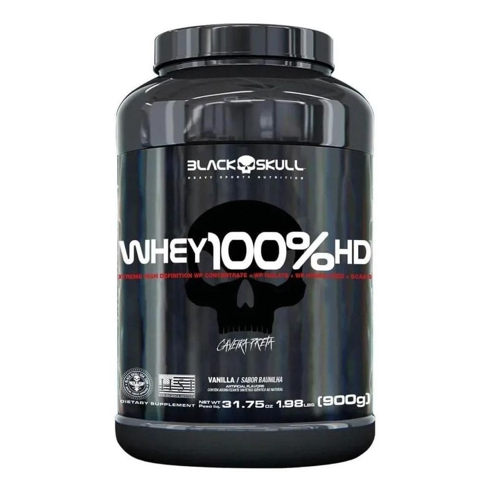 2X Whey 100% Hd Black Skull Pote 900G Wpc Wpi E Wph Sabor Ba