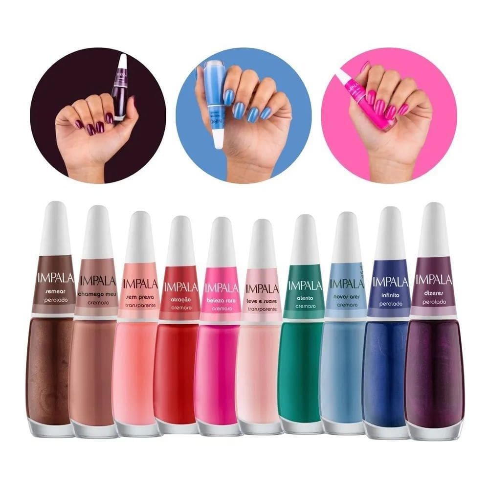 2X Kit Completo Esmaltes Impala Coleção A Cor Da Sua Moda 4