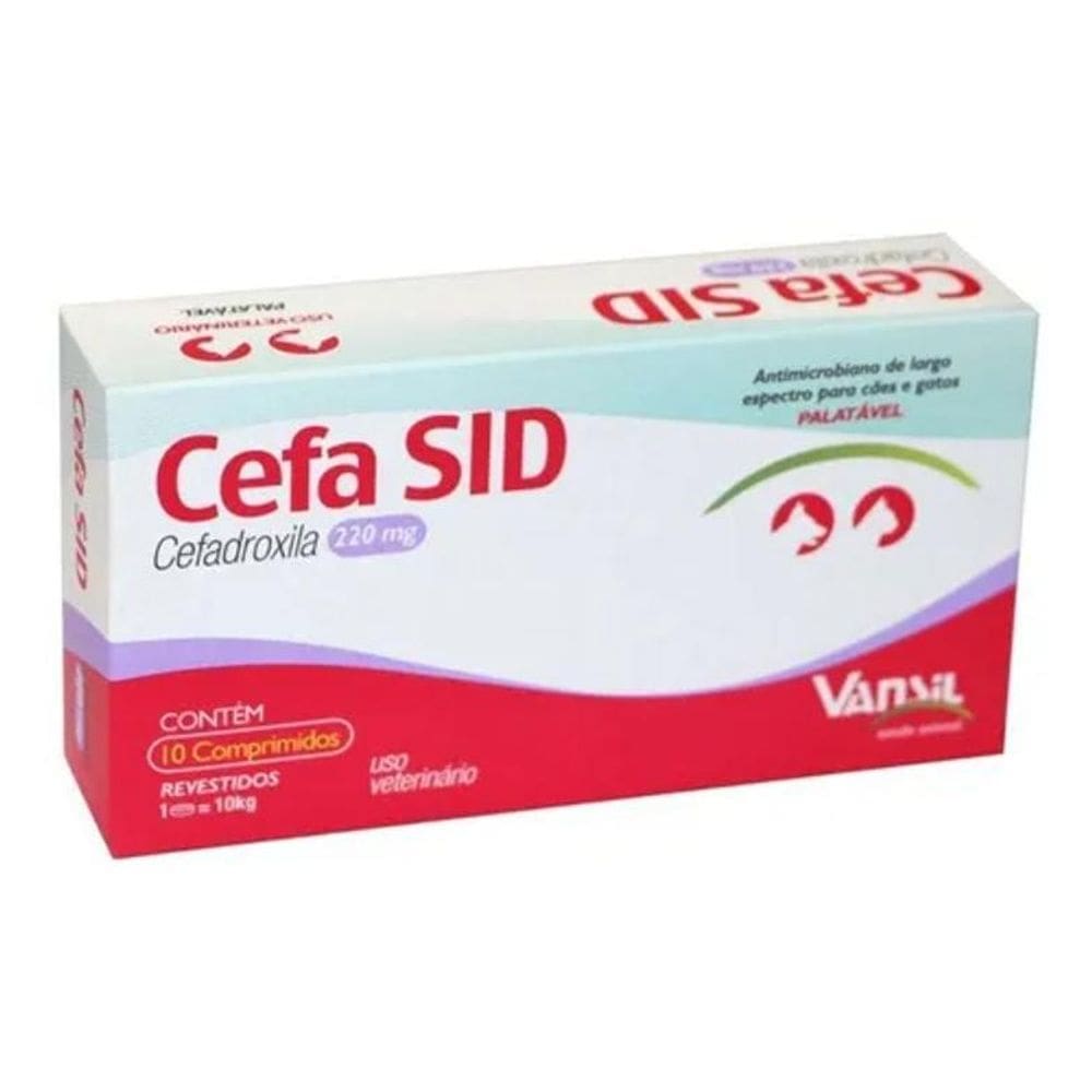 2X Cefa Sid 220 Mg - 10 Comprimido Cães E Gatos
