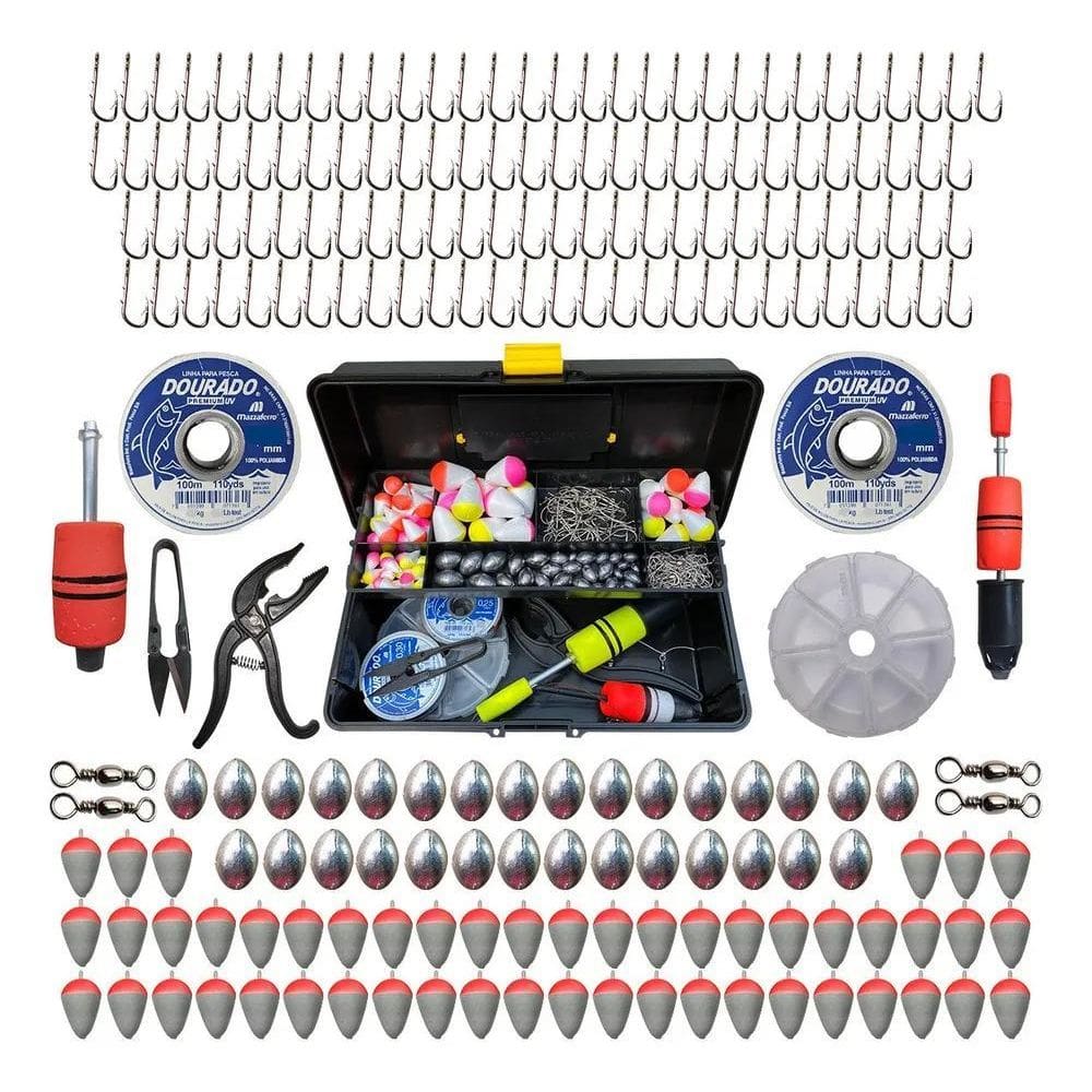2X Caixa De Pesca Completa Maleta Com 207 Itens Tralha De Pe