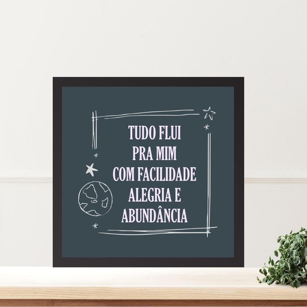 Quadro Lei Atração Afirmação Diária- 33X33Cm