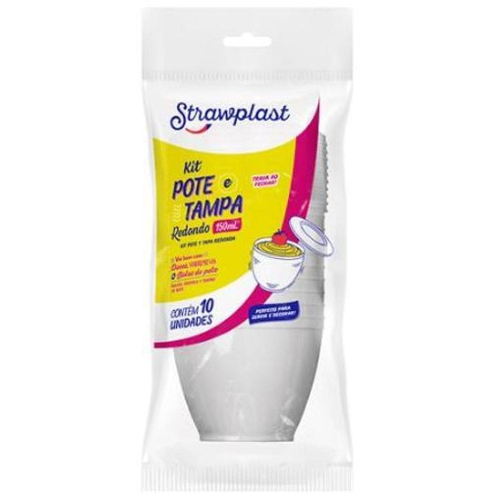 Kit Pote E Tampa Redondo De Acrílico 150Ml