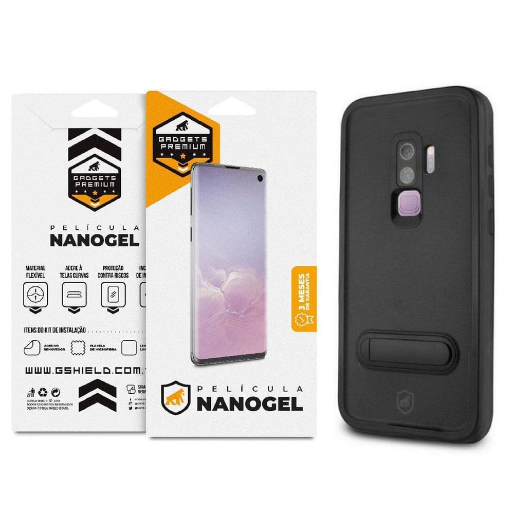 Kit Capa À Prova D`Água+Película Nano Gel Galaxy S9 Plus