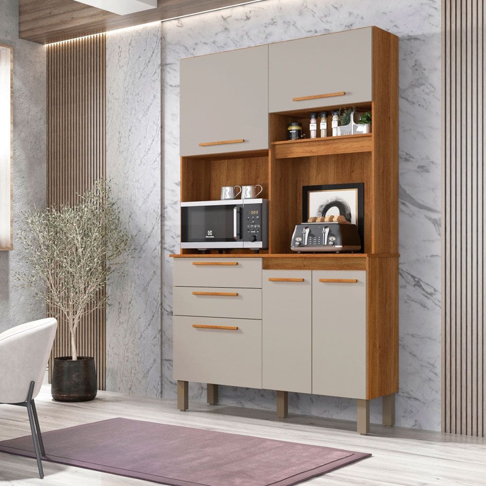 Armario de Cozinha 5 Portas 2 Gavetas Dubai Salleto Moveis