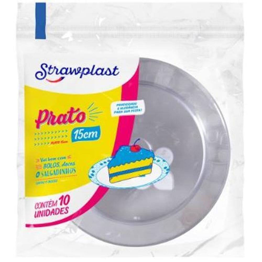 Prato Redondo De Acrílico 15Cm - 10 Unidades