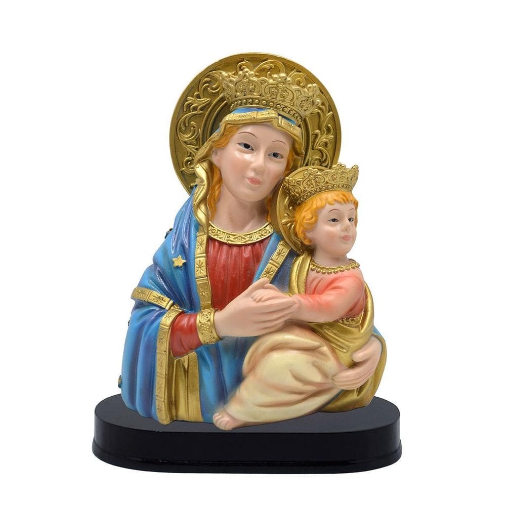 Imagem Mãe Rainha Busto Religiosa De Resina 14Cm