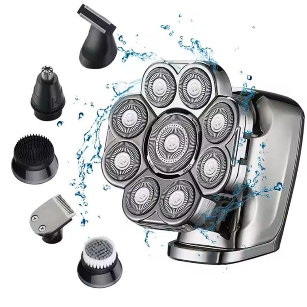 Barbeador 9D Com Escova Para Cuidados De Barba E Cabelo