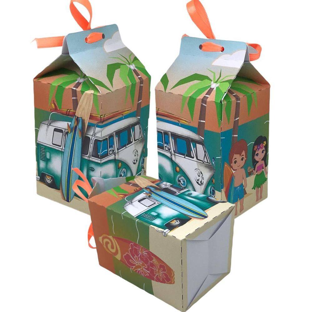 10 Caixas Festa Tema Praia Aniversario - 10 Milks