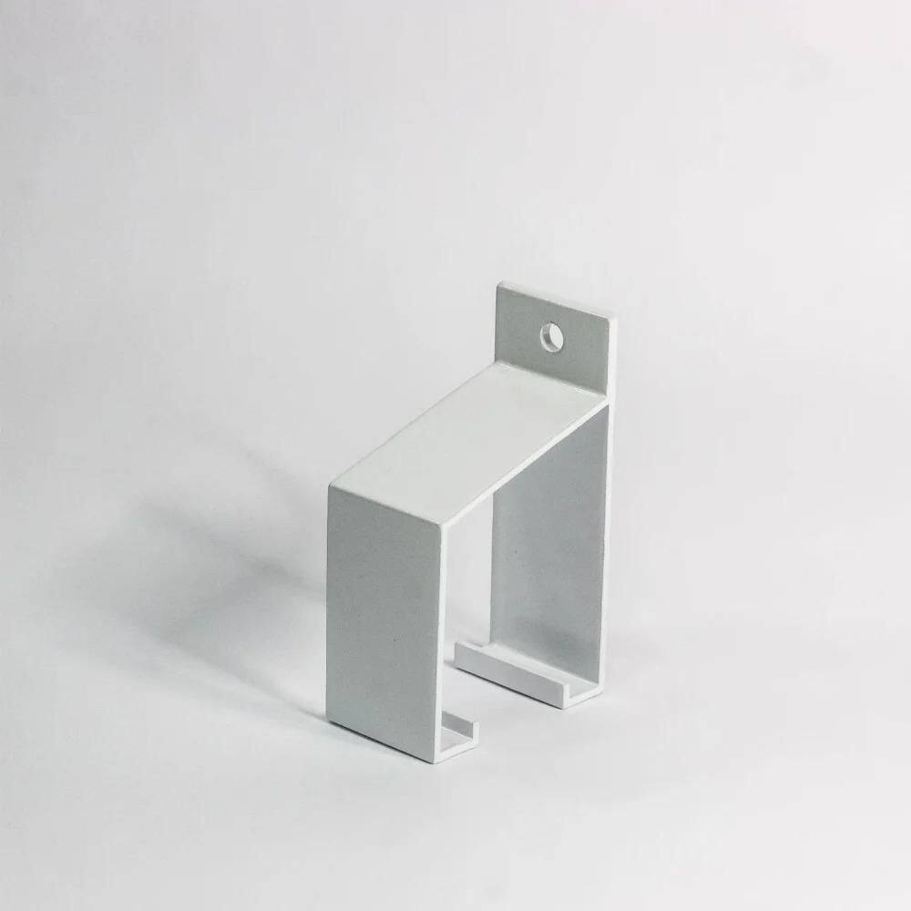 Kit Com 4 Suportes De Alumínio Perfil Côncavo - Branco