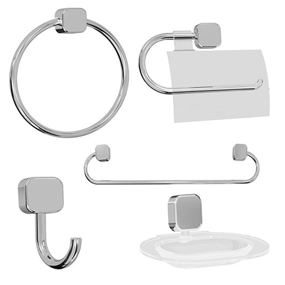 Jogo de Acessórios para Banheiro Japi, 5 peças, Cromado
