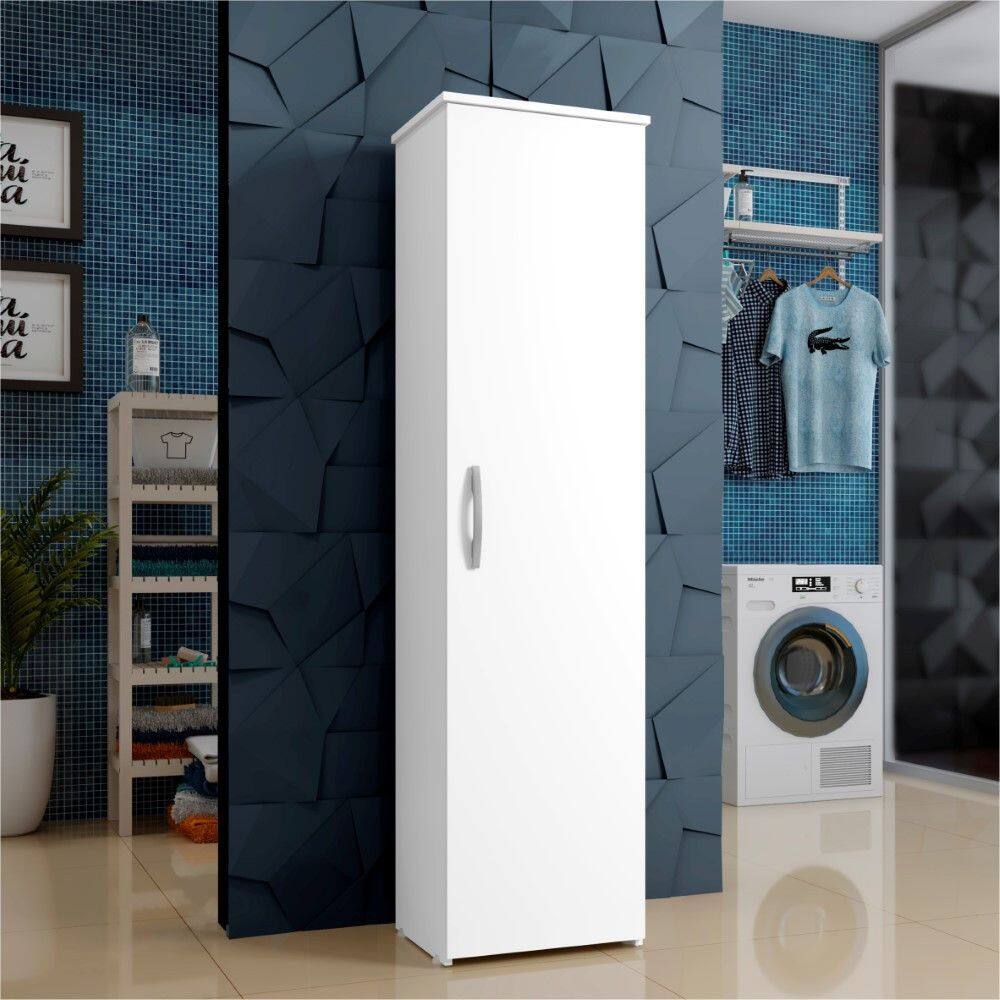 Armario Multiuso Jasmim Branco 1 Porta Kaiki Moveis