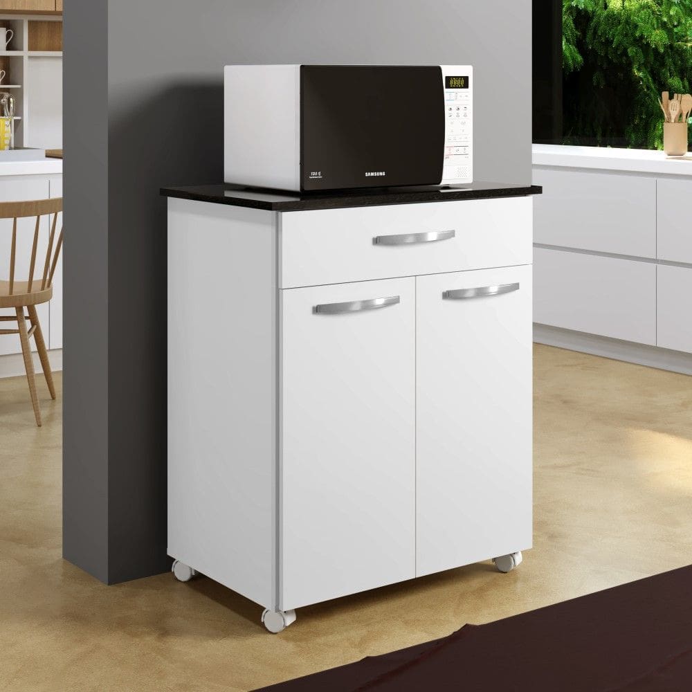 Balcao de Cozinha Girassol Branco 2 Portas 1 Gaveta Kaiki Moveis