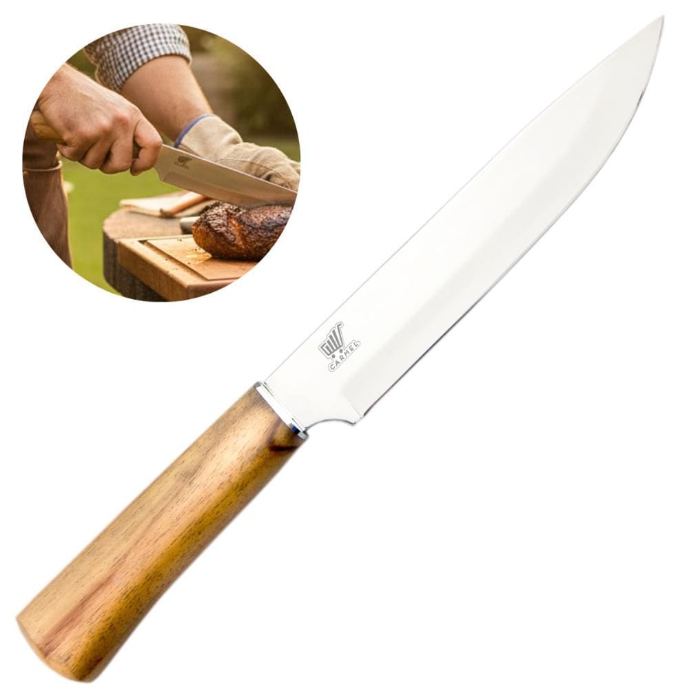 Faca de Churrasco Inox Hitita 8 Pol Com Cabo de Madeira Carmel Imports