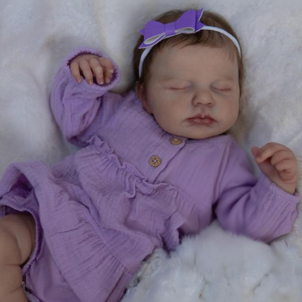 Muñeca Reborn Bebé GUESSBELLY 48cm Cuerpo de Tela Niña Durmiente Juguete