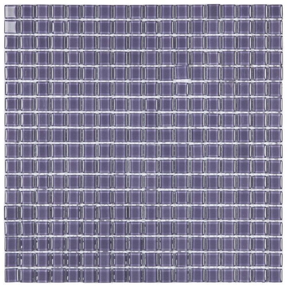 Kit 1m² Pastilha de Vidro Cristal 30cm X 30cm Roxa