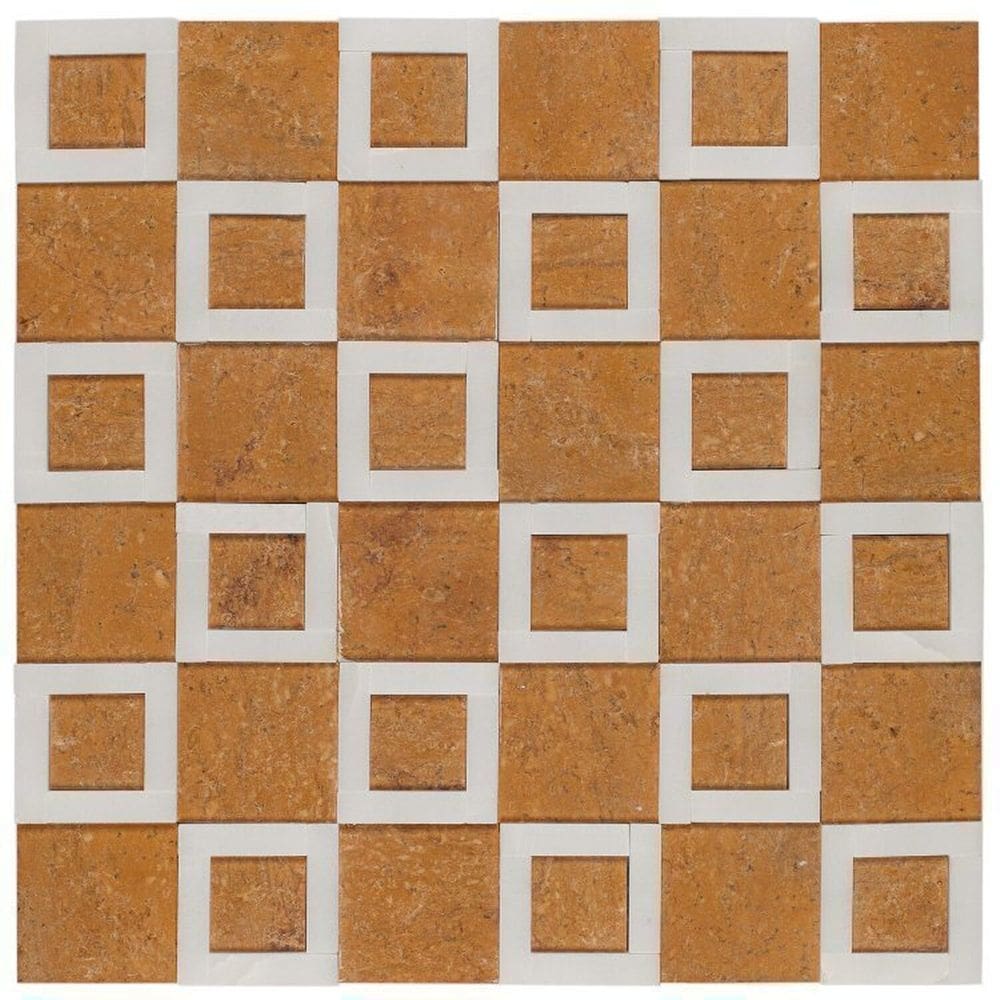 Kit 1m² Pastilha de Vidro Mesclada 30cm X 30cm Branco