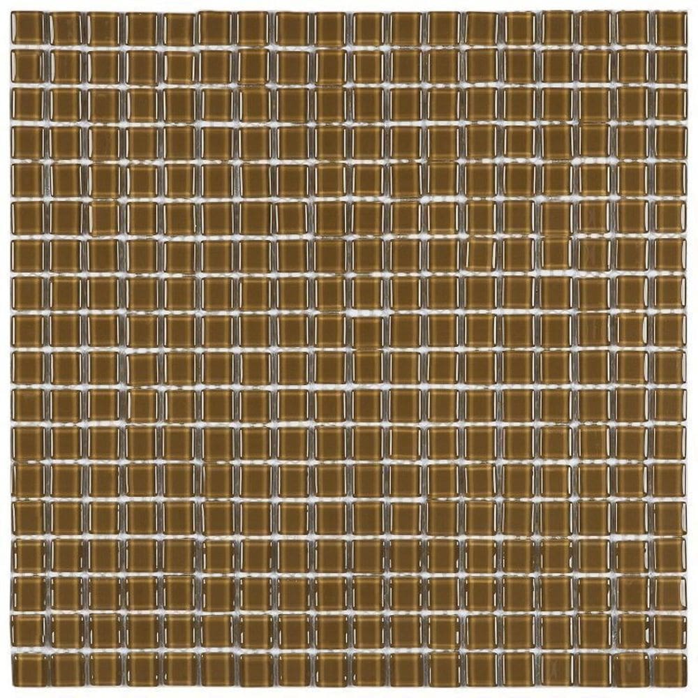 Kit 1m² Pastilha de Vidro Cristal 30cm X 30cm Bege