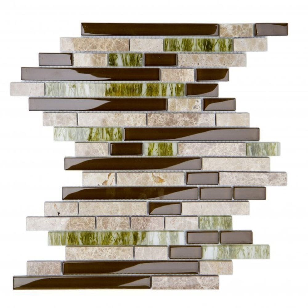 Kit 1m² Pastilha de Vidro e Mesclada 30cm X 30cm Pantanal