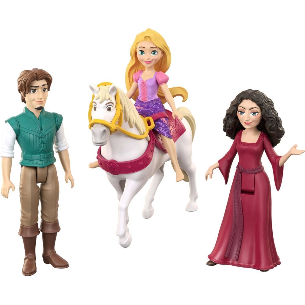 Paquete de 4 Muñecas Pequeñas de Princesas Disney de Mattel con Rapunzel
