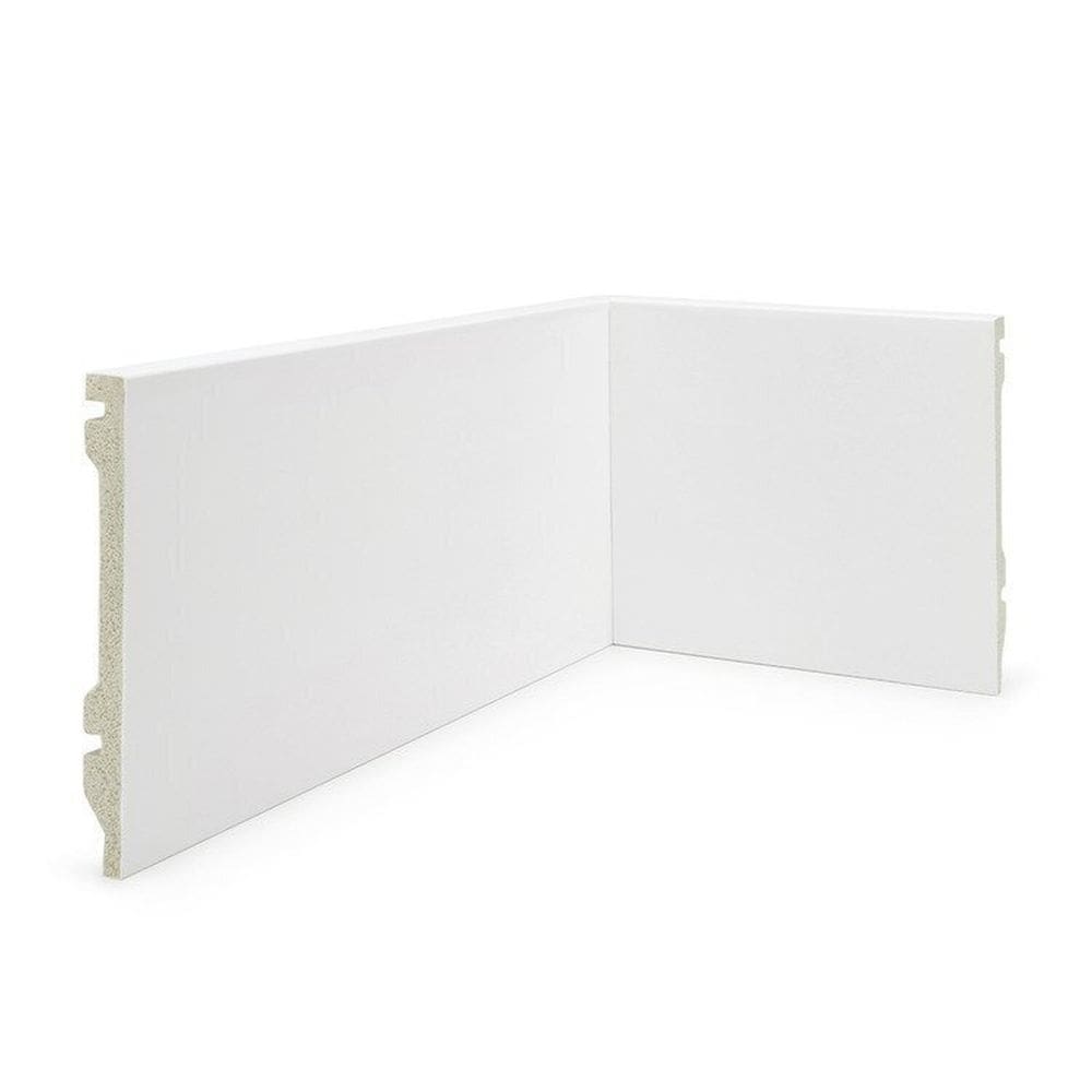 Kit 12m Linear Rodapé de Poliestireno 15cm X 1,5cm X 240cm Liso Nfr Branco