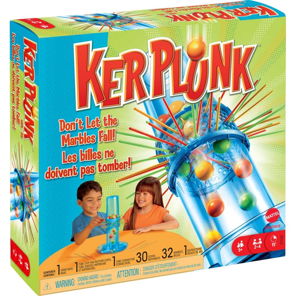 Jogo Mattel Games KerPlunk para crianças e adultos de 2 a 4 jogadores
