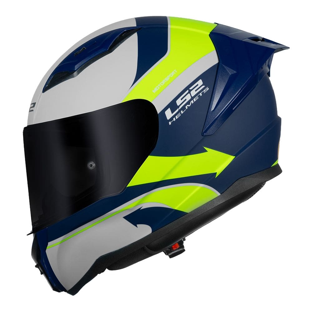 Capacete LS2 FF810 Vigo Vision Branco Azul e Amarelo
