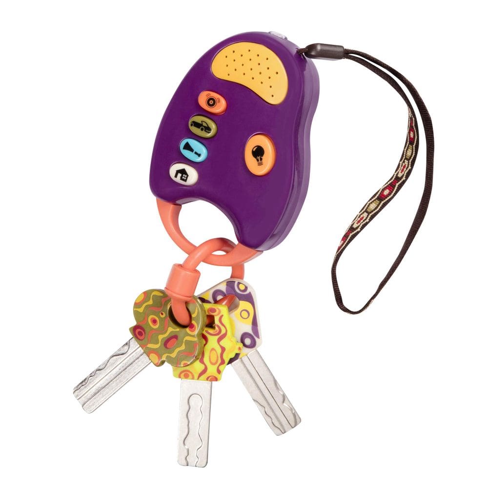 Toy Car Keys B. brinquedos FunKeys Key Fob com luzes e sons roxos