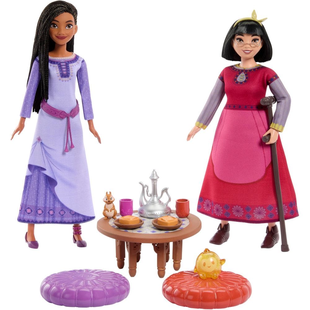 Conjunto de brinquedos Tea Time Mattel Disney Wish Best Friends com Asha e Dahlia