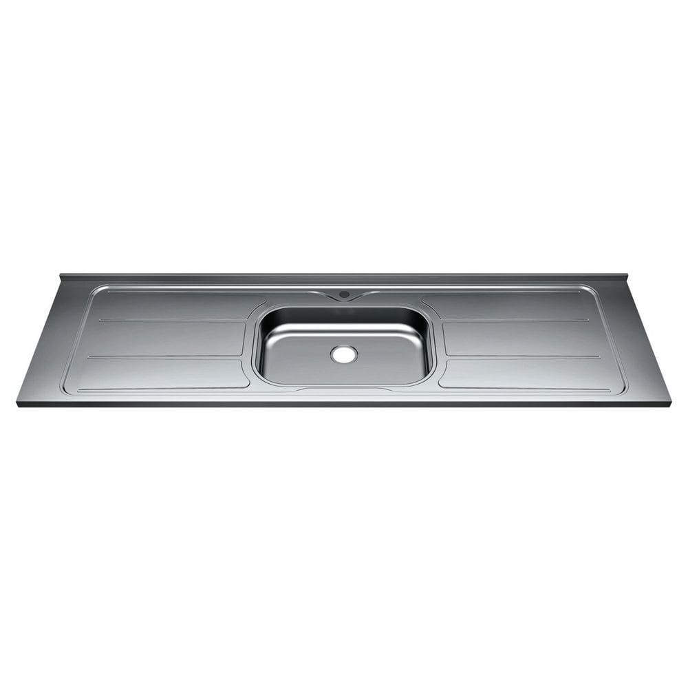 Pia de Cozinha em Aço Inox de 200cm X 56cm Concretada sem Válvula Plus 30 Bali Inox
