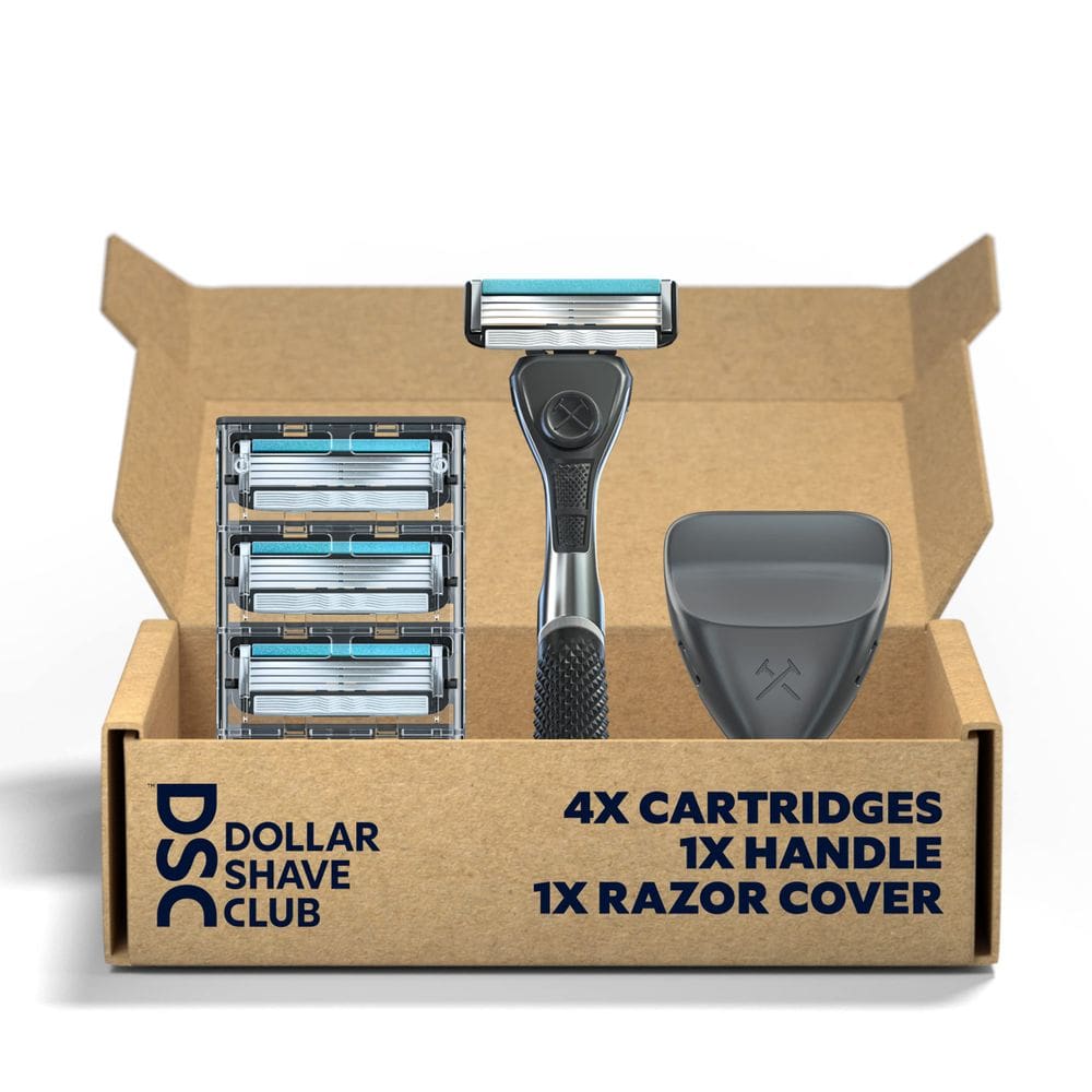 Kit de Afeitado Dollar Shave Club con Navaja Diamond Grip y 4 Cuchillas