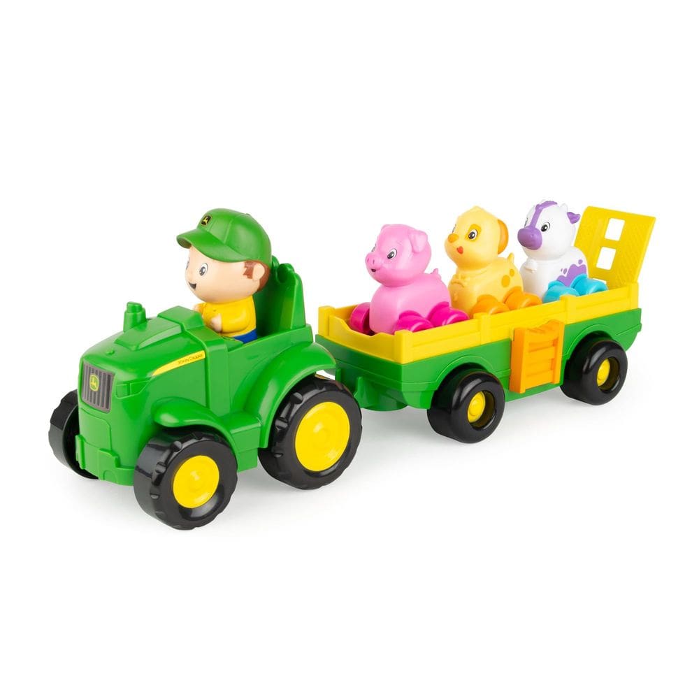 Tractor Musical de Juguete John Deere con Sonidos de Animales y Figura de Granjero
