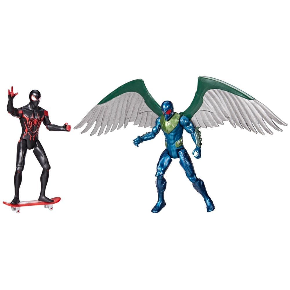 Set de Figuras de Acción Spider-Man Serie Héroe Épico Miles Morales vs Buitre de Marvel 10 cm