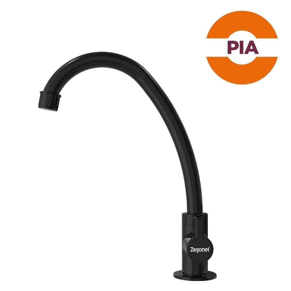 Torneira para Cozinha de Mesa Zagonel Plus, Bica Alta, Preta