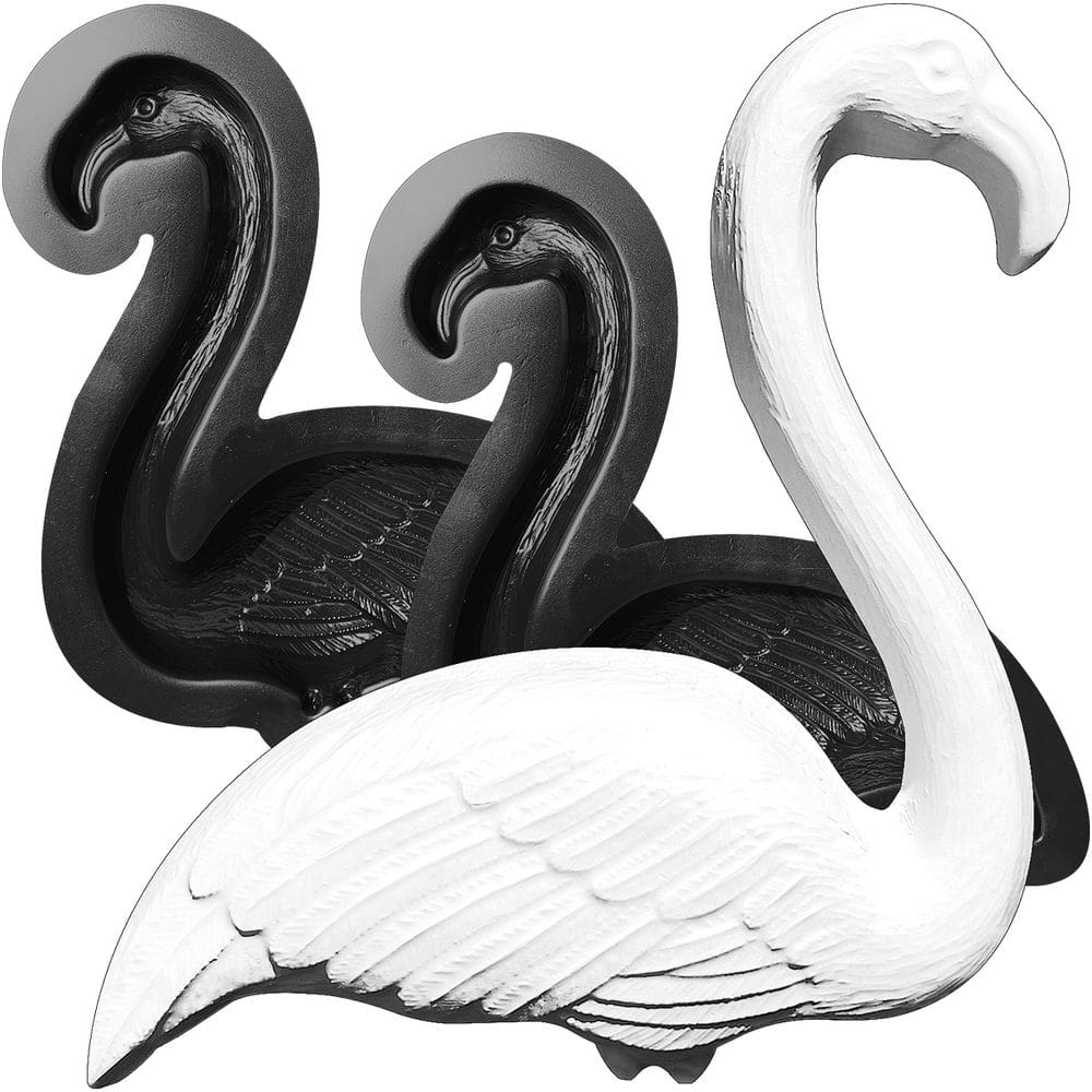Forma 3D Flamingo Decorativo em ABS - Produção em Gesso, Cimento ou Concreto