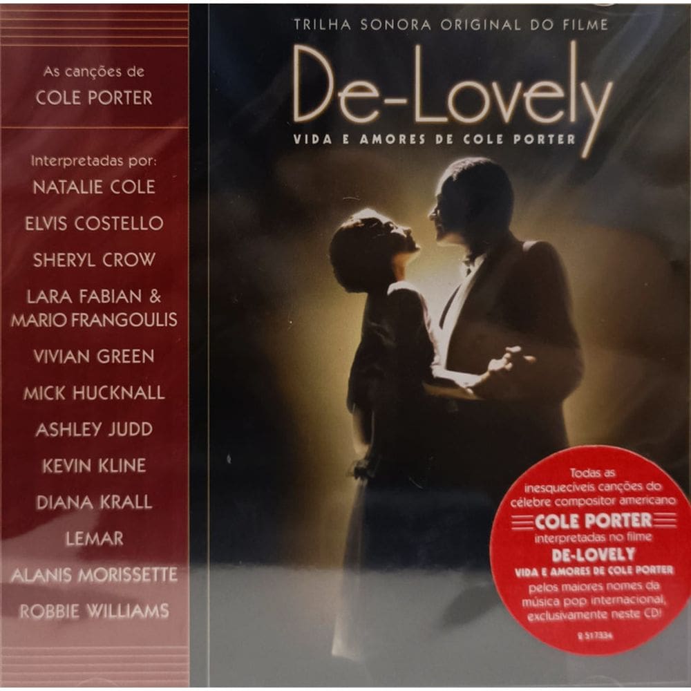 CD De-Lovely - Trilha Sonora  Vida e Amores De Cole Porter