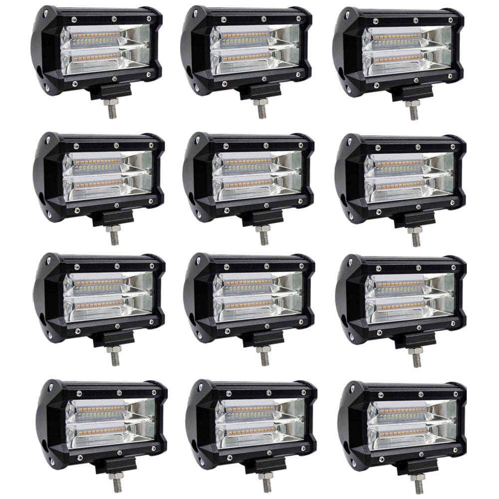 12 Farol De Milha Led 10~30V 6000K 6480Lm 72W 24 Leds X 3W Vpl-7343 -1005