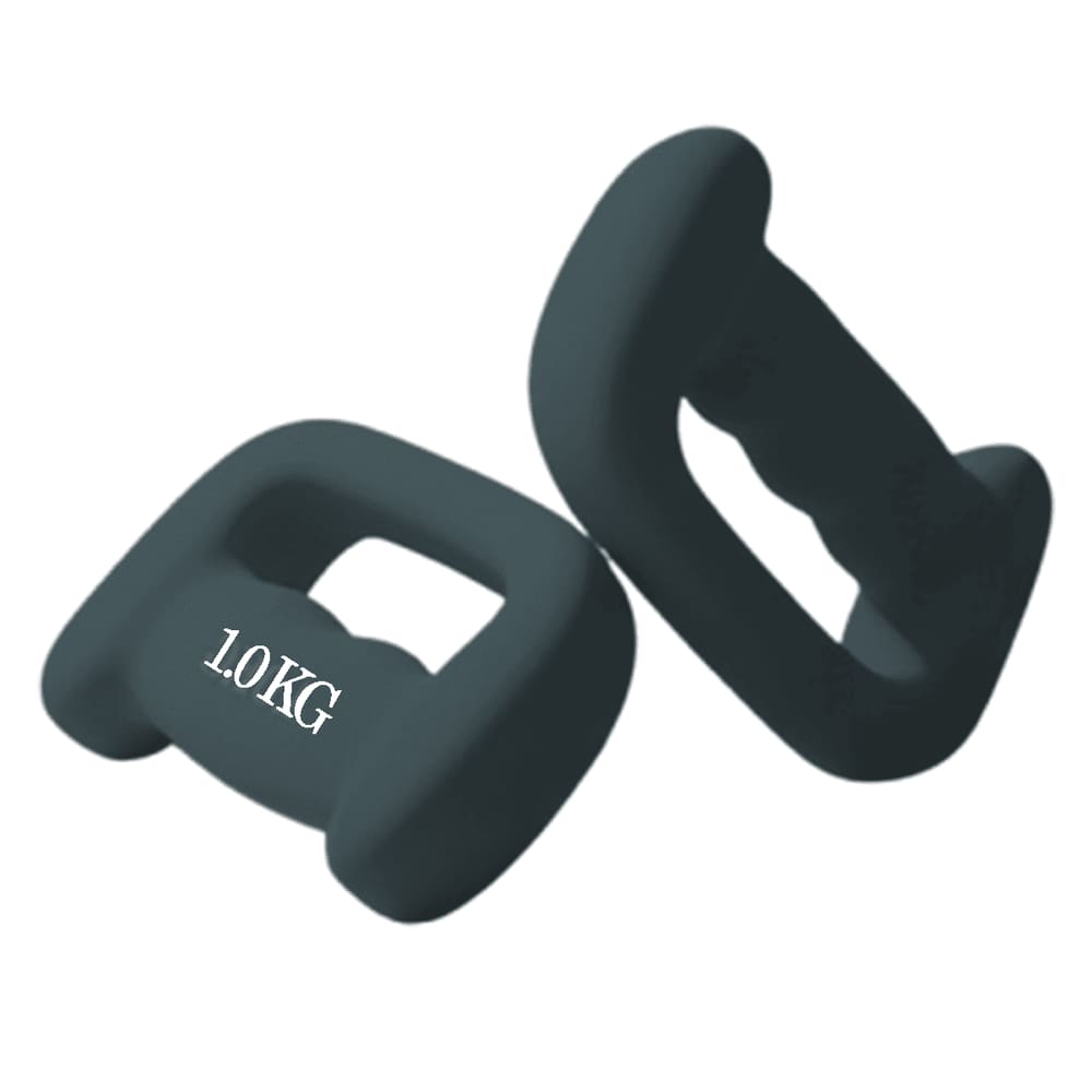 Dumbells Boxing De 1kg Peso Mao Revestido Musculacao Academia Fisoterapia Pilates Treino Fitness Exercicio Fisico Preto