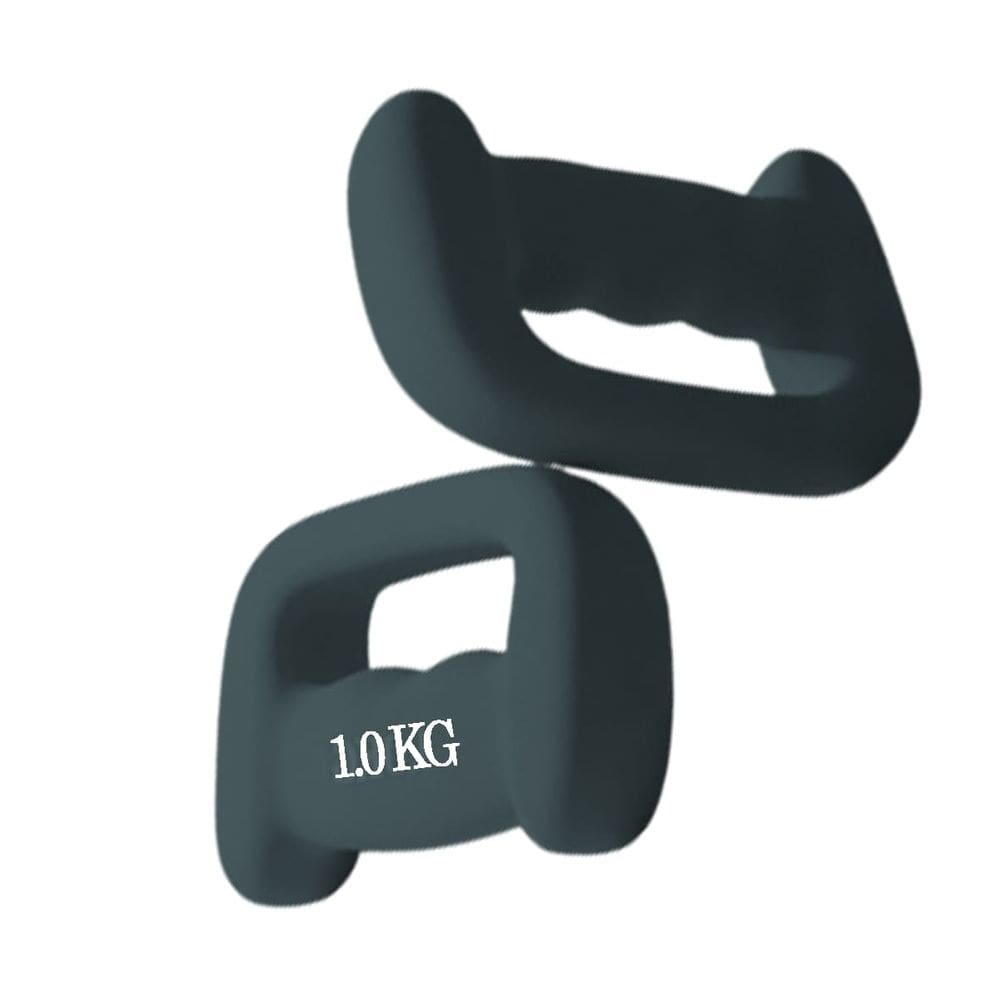 kit com 2 Halteres De Mao Revestidos Boxing Dumbell 1kg Musculacao Academia Fisoterapia Pilates Fitness Exercicio Preto