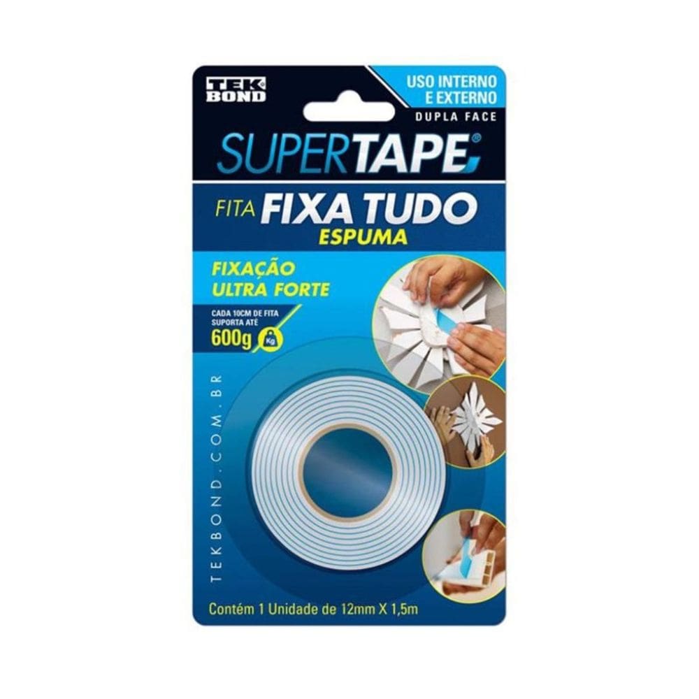 Fita Dupla Face Espuma 19mm x 1,5m Tekbond