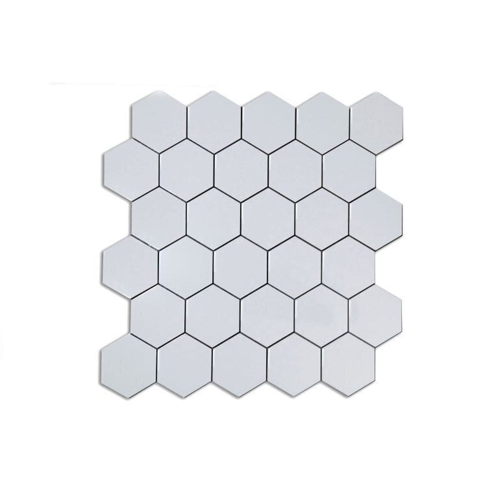 Kit 1m² Pastilha Autocolante de Metal 30cm X 30cm Branco