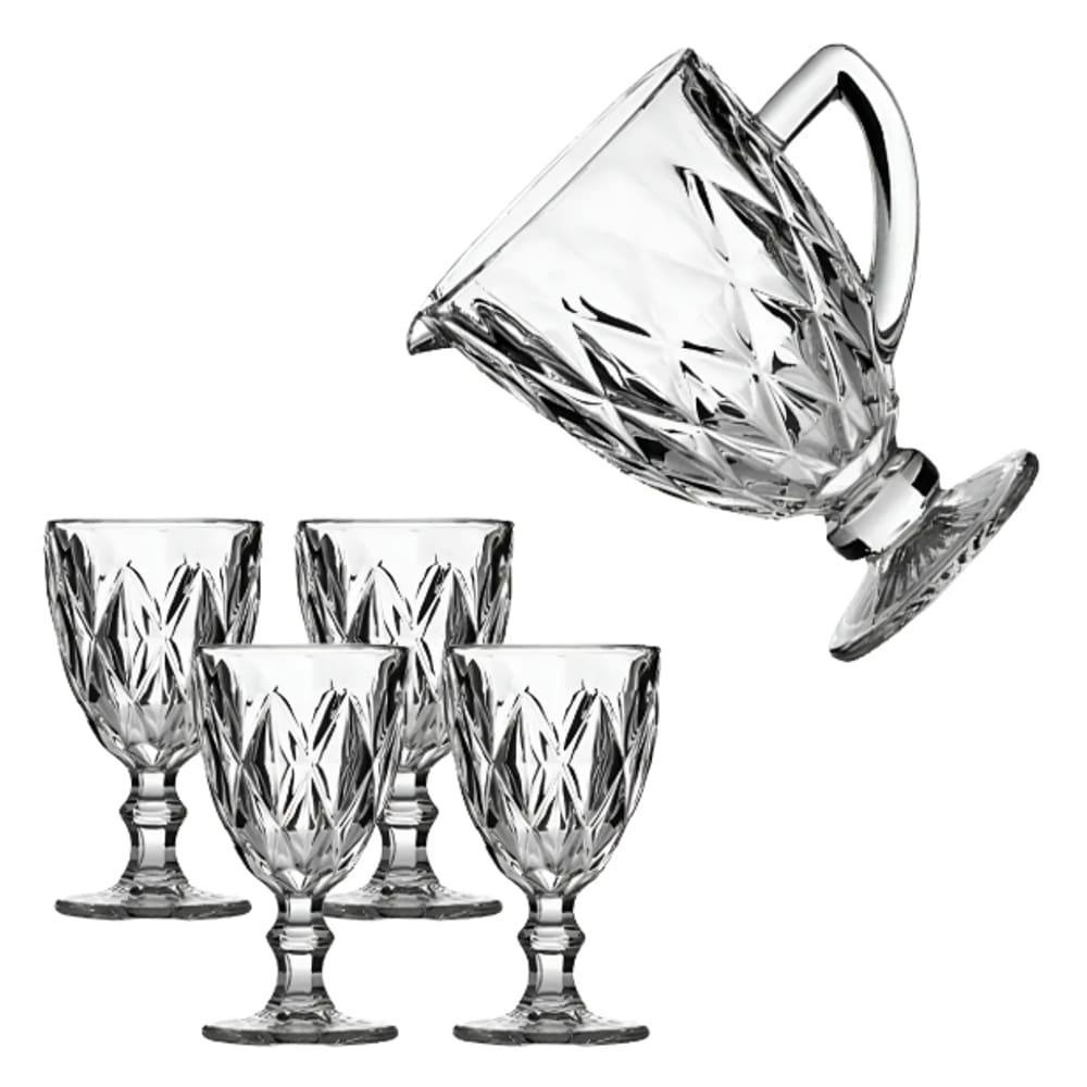 Jogo de Taças Luxx Ellegance 330ml 4 und Cristal com Jarra 1.2L