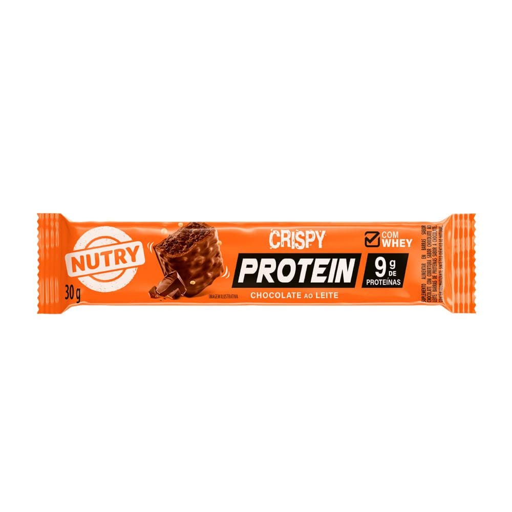 Barra de Proteína Nutry Crispy Protein com 9g de Proteínas Sabor Chocolate ao Leite 30g