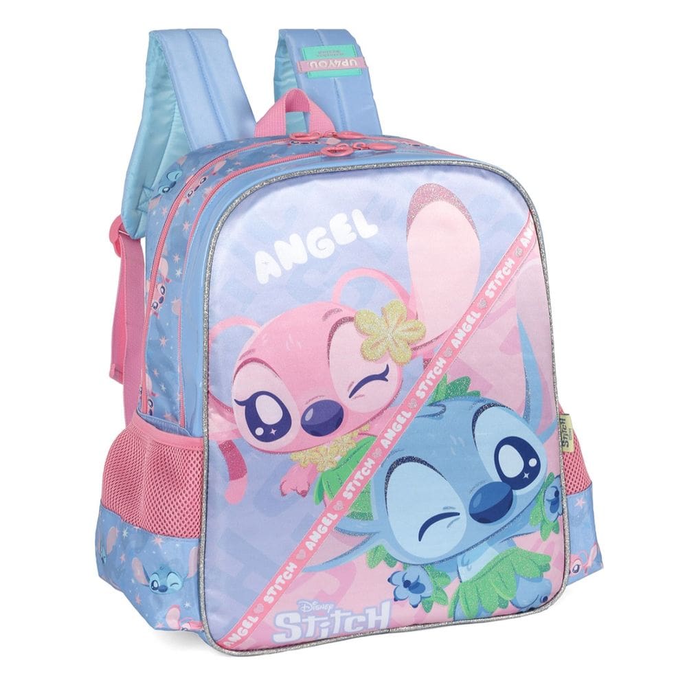 Mochila Costas Lilo Stitch Menina Juvenil Escolar Roxo