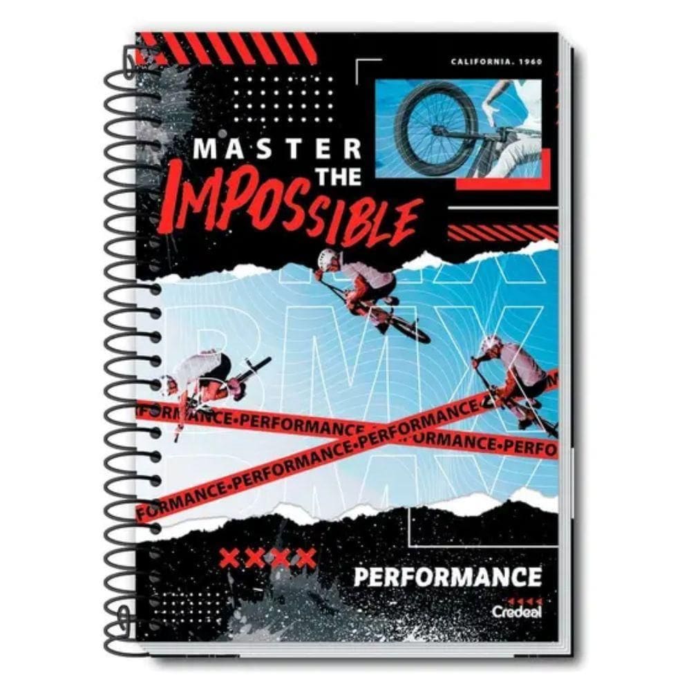Caderno Espiral Universitário Capa Dura A4 10 Matérias 160 Folhas Performance Credeal Estampa 1