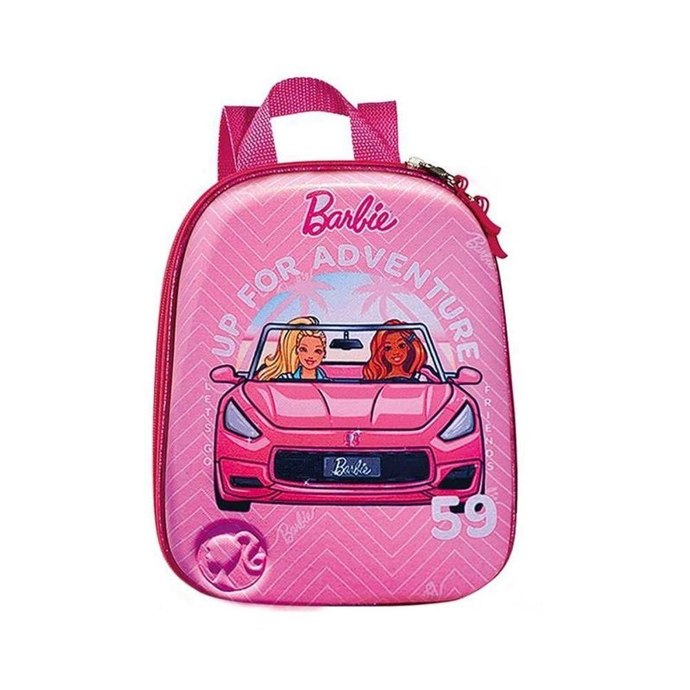 Mochila Escolar Infantil De Costas Barbie Conversível Rosa