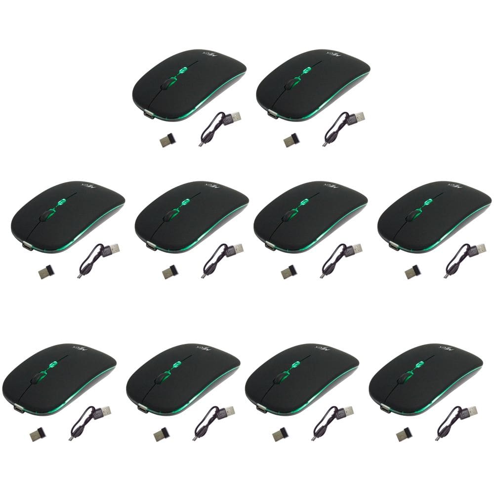 Kit 10 Mouses Mega M185 Recarregável com Led DPI Ajustável