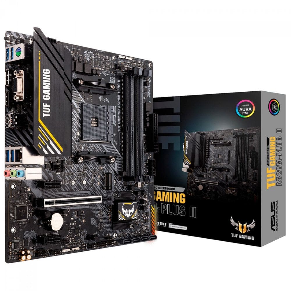 Placa-Mãe ASUS TUF Gaming A520M-PLUS II AM4 DDR4 4 Slots M.2 RGB mATX